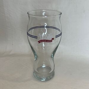 Samuel Adams Boston Lager Beer Glass 16 Oz 6 1/2 In Tall 3 In Round Blue Red